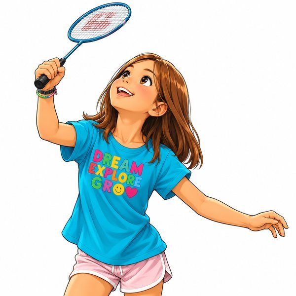 Campistas jugando bádminton