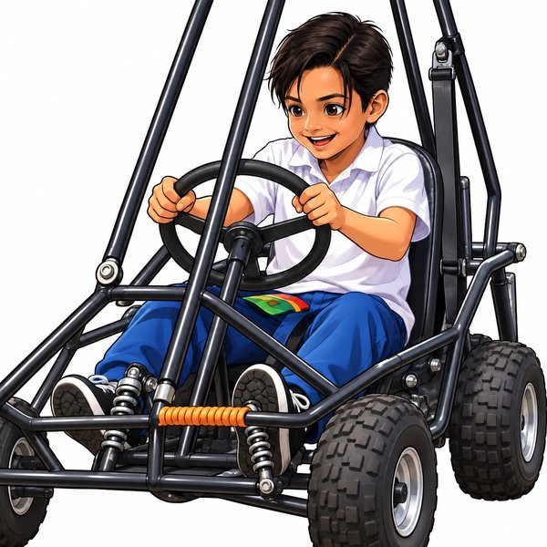 Campistas en go-karts