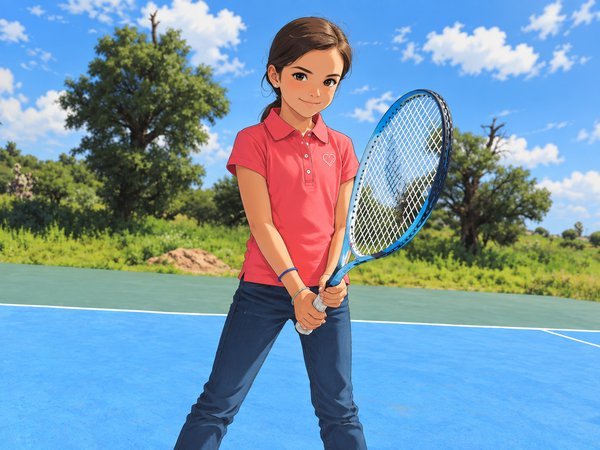 Campistas jugando tenis