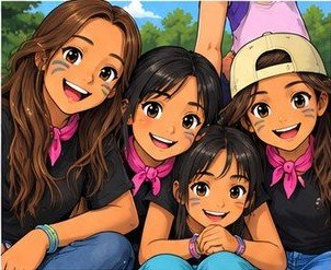 Amigas en el campamento