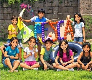 Grupo con globos