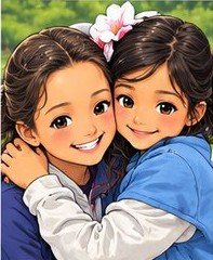 Amigas abrazadas