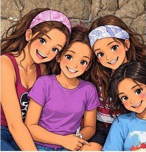 Amigas con pañuelo