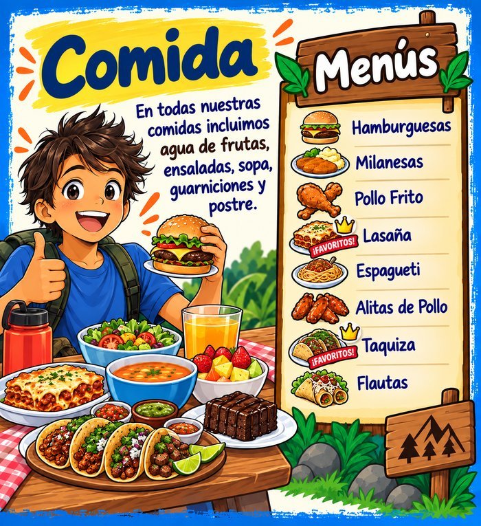 Menú de Comida Ojo Ciego Camp